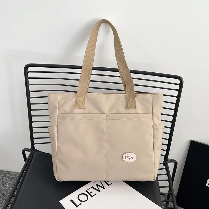 Japanese Style Canvas Tote Bag for Women Commuting Large Capacity Handbag Shoulder Bag for College Students Books School Bags