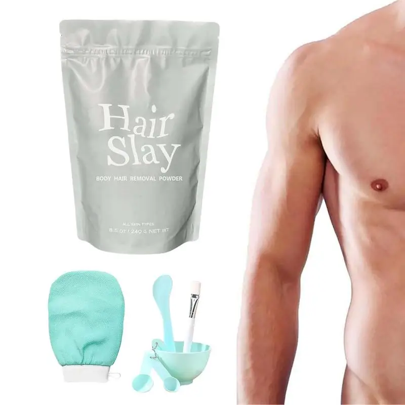 Body Hair Removal Powder Smooth Skin Solution Painless & Instant Hair Remover for Smooth Body Natural Mild Skin Care for Leg Bod