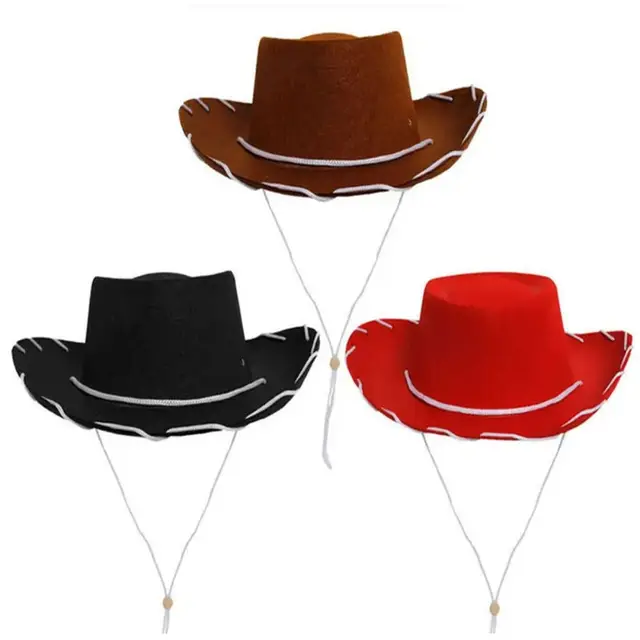 Cappello Da Cowboy In Pelle - Tesa Larga Per Adulti E Bambini, Stile Western E Protezione Sole