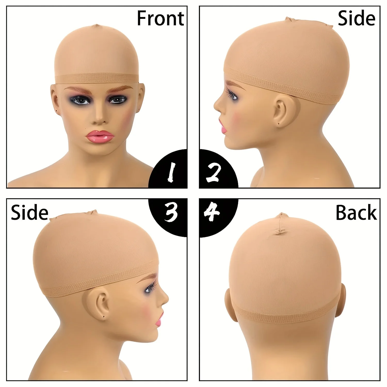 YYong 2/6/10/20pcs HD Wig Cap Elastic Breathable Invisible Nude For Professional Use Nylon Stretch