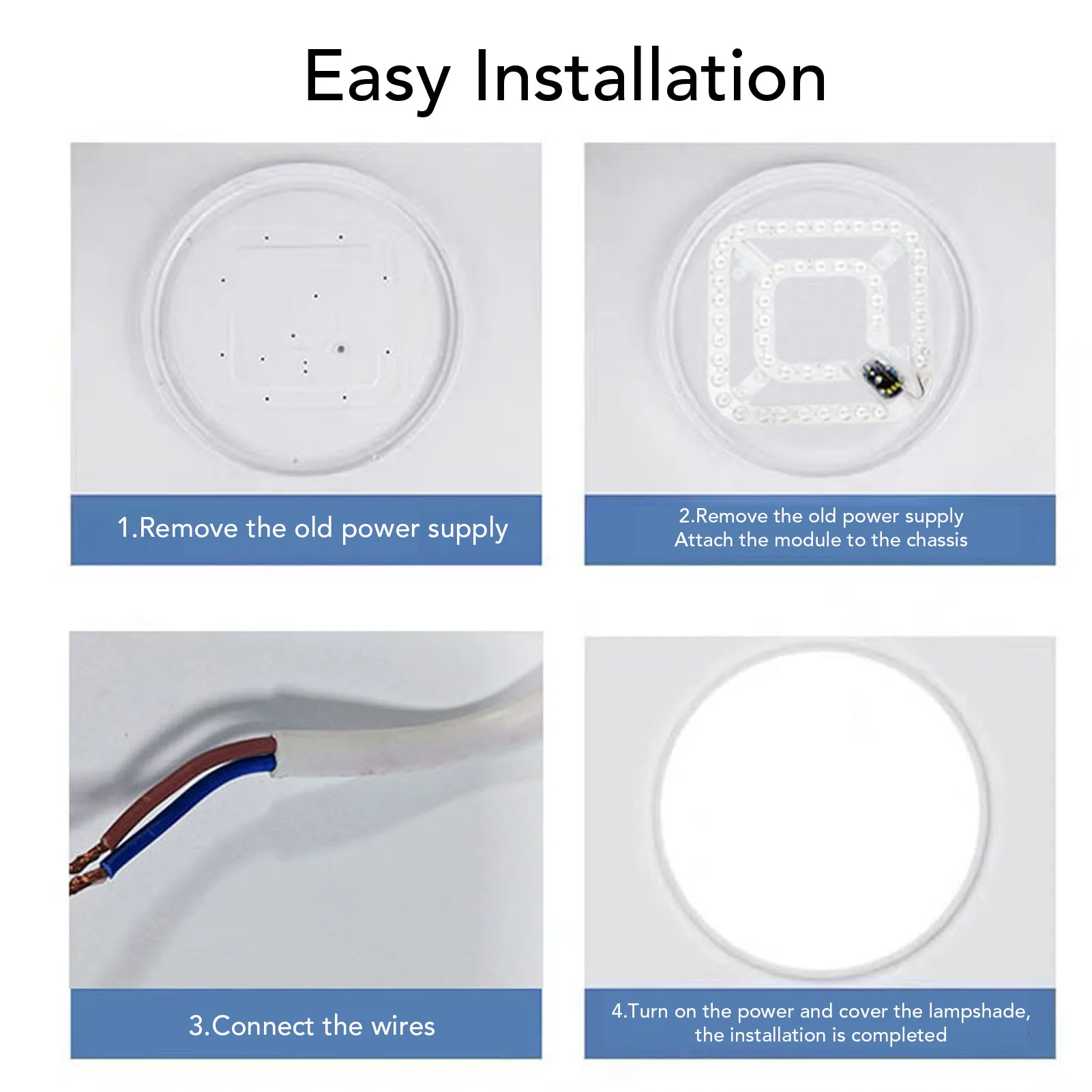 LED Fan Light Panel Energy Efficient Hard Wired Ceiling Fan Retrofit Light 3 Color Temperatures for Flush Mount Ceiling Lights