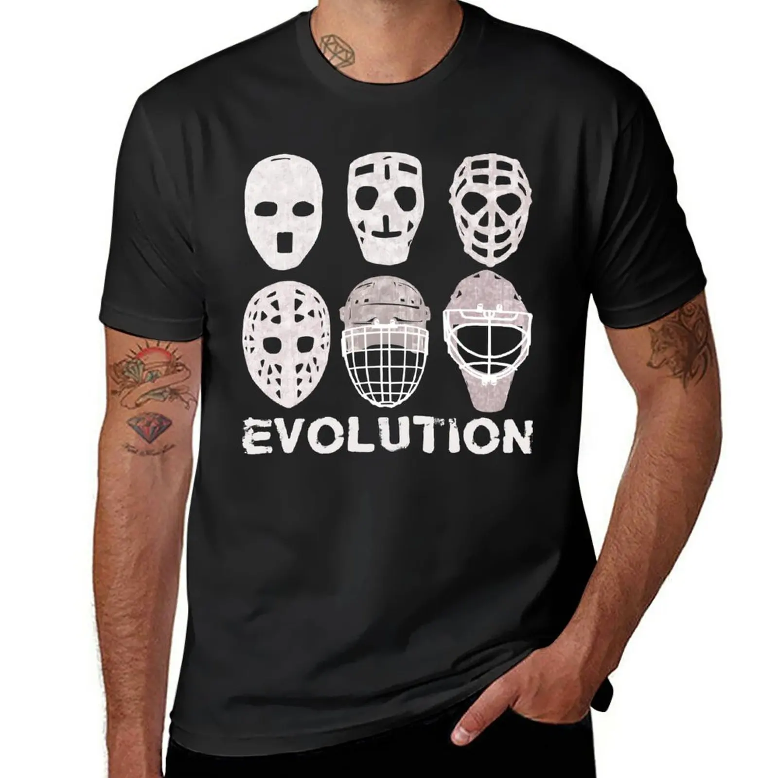 

Hockey Goalie Mask Evolution T-Shirt sweat summer tops mens t shirts