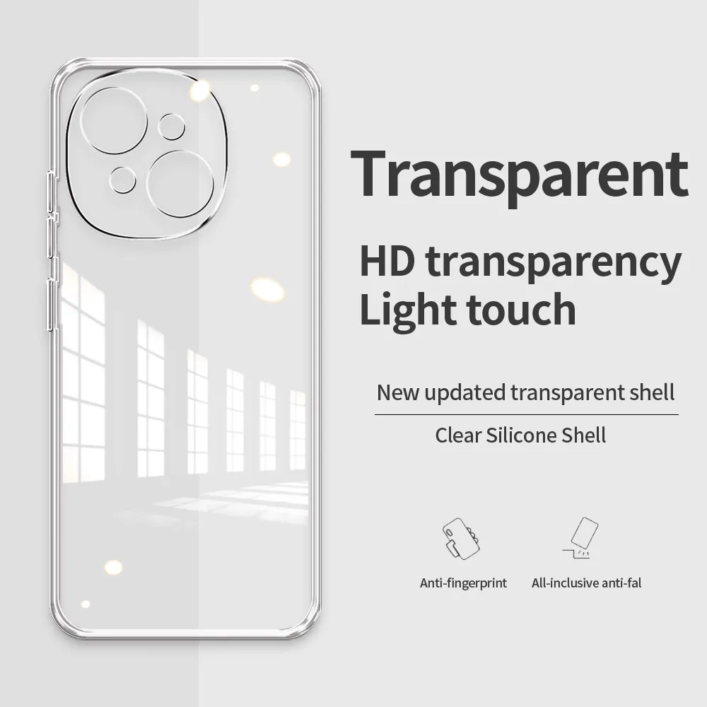 Clear Shockproof Silicone Phone Case, Transparent Back Cover