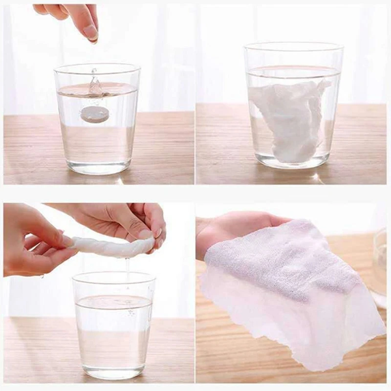 Travel Portable Compressed Face Towel Disposable Candy Cotton Thickened Washcloth Small Square Towel Tissues Make Up Tools