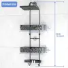 Hanging Shower Caddy No Drilling Over Head Organizer Quick Drainage Waterproof Rust-proof Shower Storage with Hooks and Baskets 5