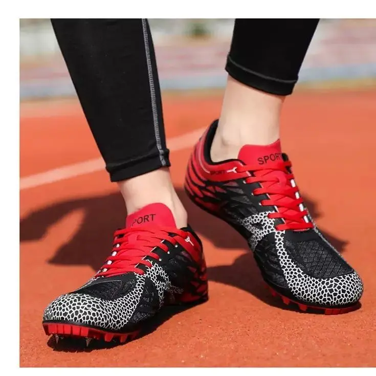 Running Sprint Shoes Track and Field Spiked Shoes Racing Sneakers Lightweight Running Training Athletic Sport Long Jumping Shoes