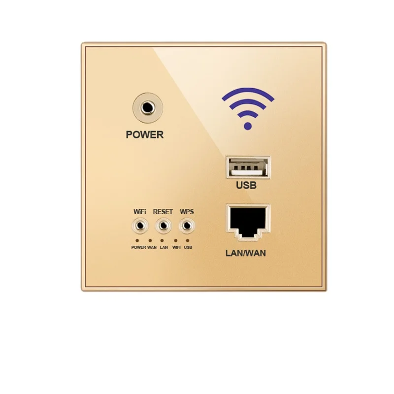유리 패널 벽 무선 와이파이 소켓, Rj45, 스마트 usb 충전 소켓, 220V 전원 300Mbps 내장형 벽 와이파이 라우터 AC 90-250V