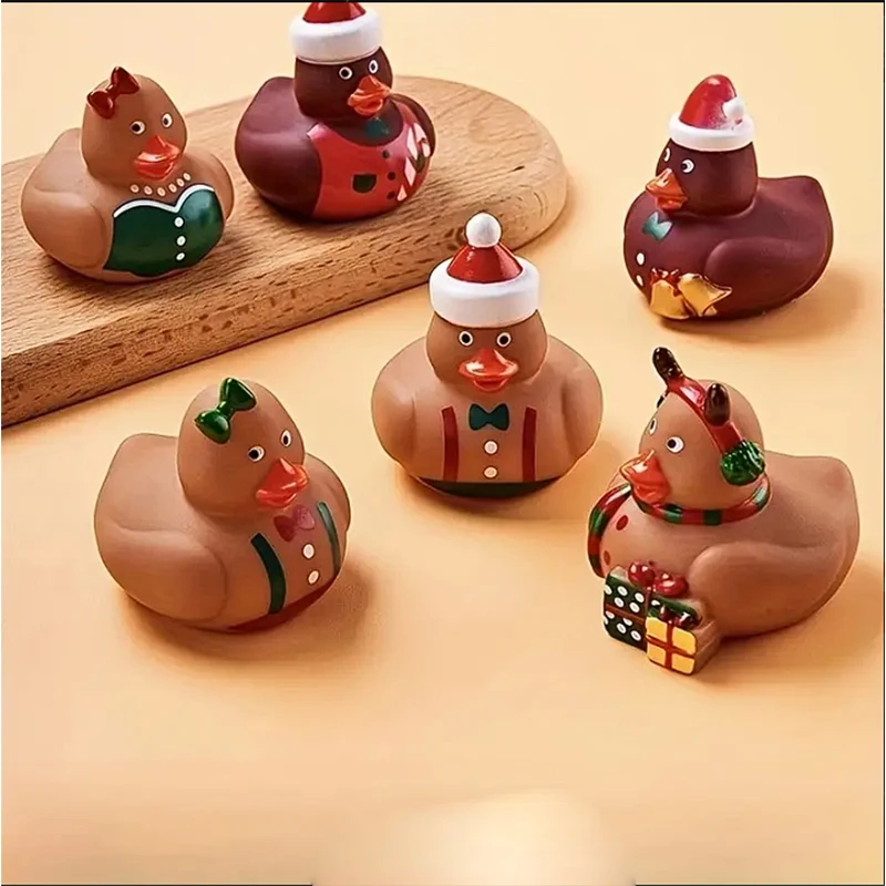 Christmas Gingerbread Man Rubber Duckies Toys Gingerbread Man Theme Party Decor Small Funny Rubber Ducks for Xmas 2