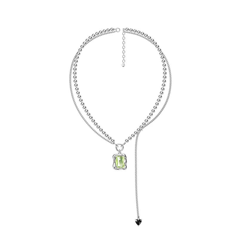 

LONDANY ожерелье, новинка, Мерцающая любовь, квадратная подвеска, ожерелье, темпераментная Двойная Цепочка до ключиц