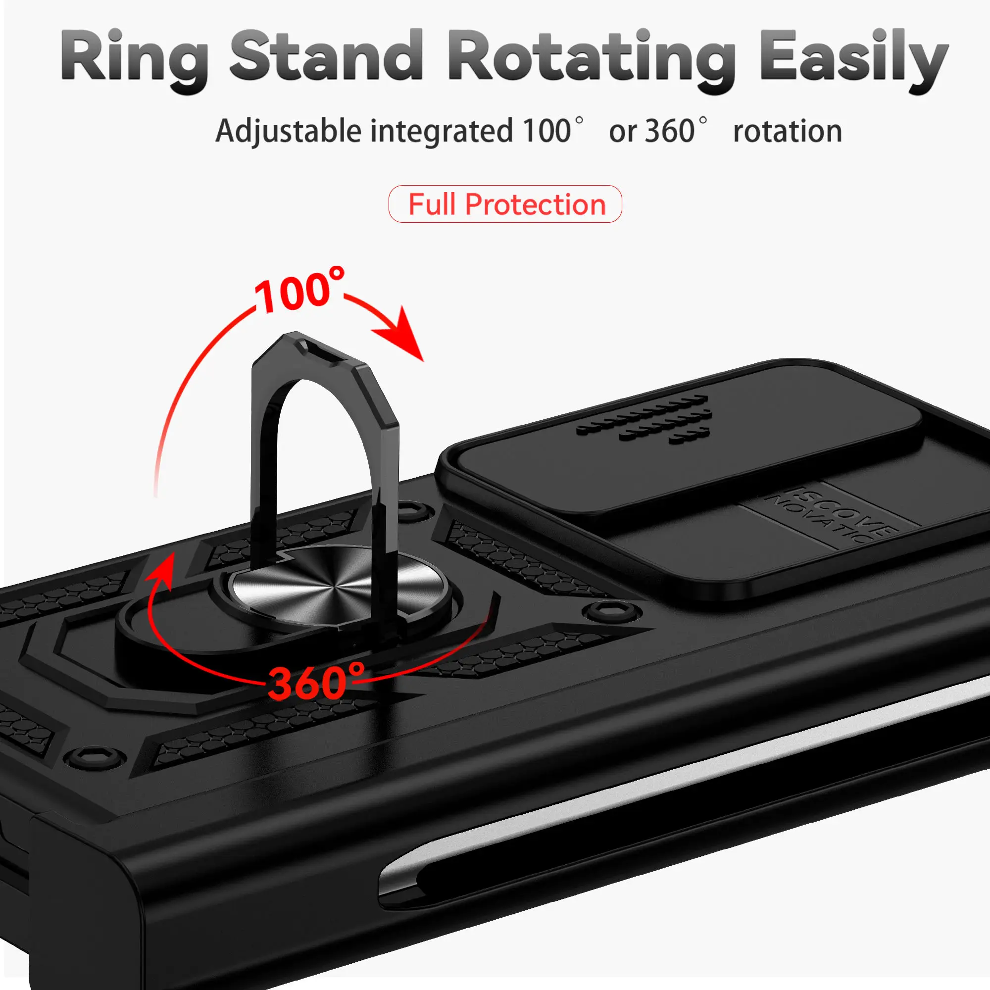 Slide Camera Lens for Samsung Galaxy Z Fold 4 Case 2022 Military Grade Bumpers Armor Cover for Samsung Galaxy Z Fold 4 5G