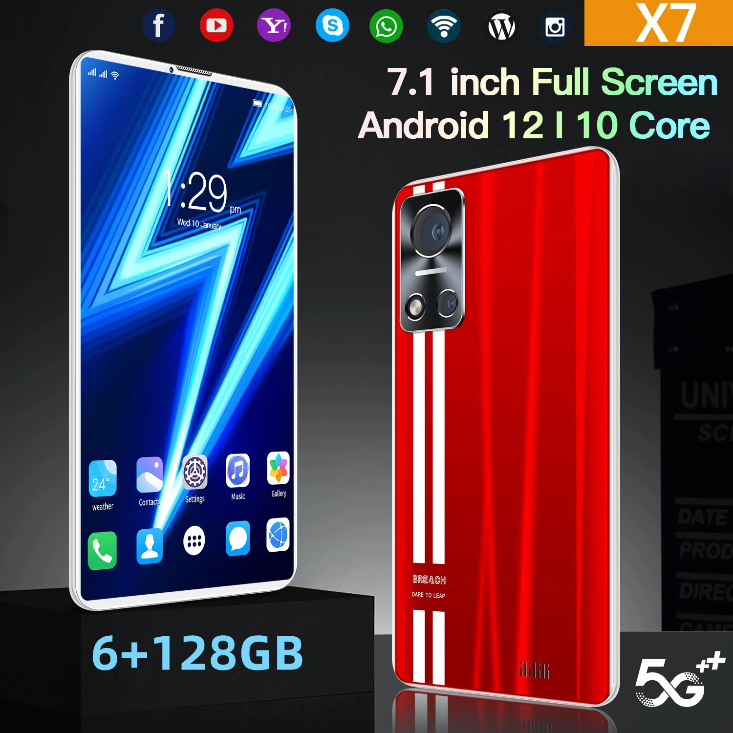 Global Version Tablet X7 Android 12 PC 8000mAh Deca Core 6GB 128GB Pad