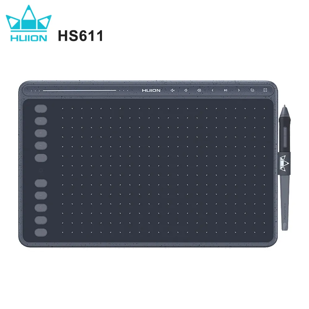 HUION HS611 Graphic Digital Drawing Tablet 266PPS Graphics Pen Tablet Multimedia Keys Three Colors For PC Android