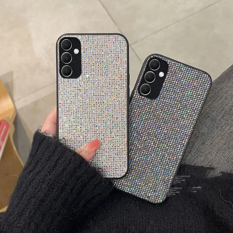 Luxury Shiny Grid Pattern Fashion TPU Phone Case