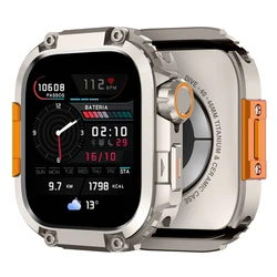 Luxury Alloy Watch Case - Metal & PC Frame Protection Shell Cover for Premium Wearables Accessories (Titanium orange)