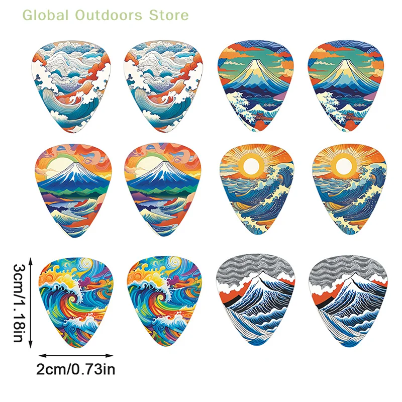 10Pcs/set Guitar Picks Premium ABS Material Dual-Sided Printing Shrapnel For Bass Ukulele Musical Instrument Accessories