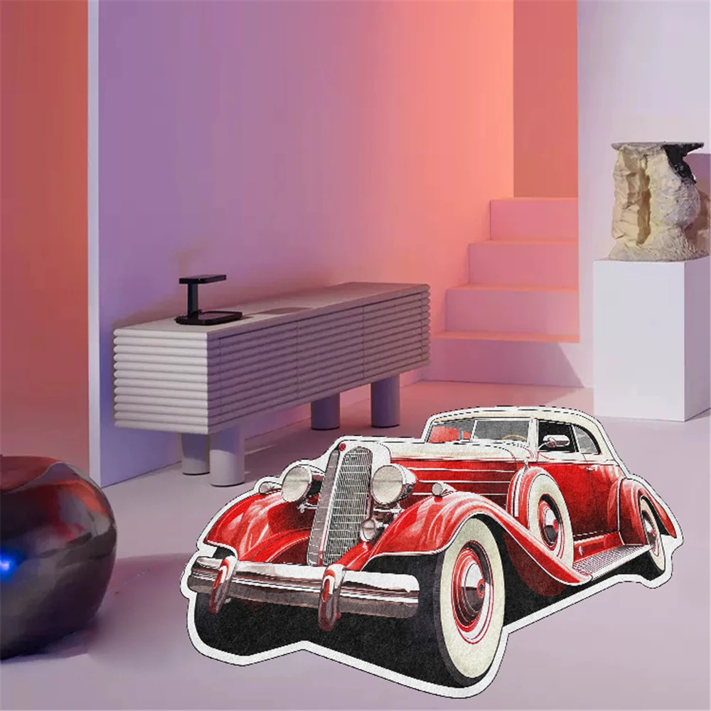 Bubble Kiss Cartoon Trend Retro Vintage Car Carpet Per Soggiorno Home Bedroom Decor Antiscivolo Area Tappeto Divano Table Tappetini