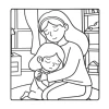 MOM MOMENTS : Coloring Book for Adults Featuring Cute Cozy Daily Activities for Relaxation (Cozy Spaces Coloring) 6