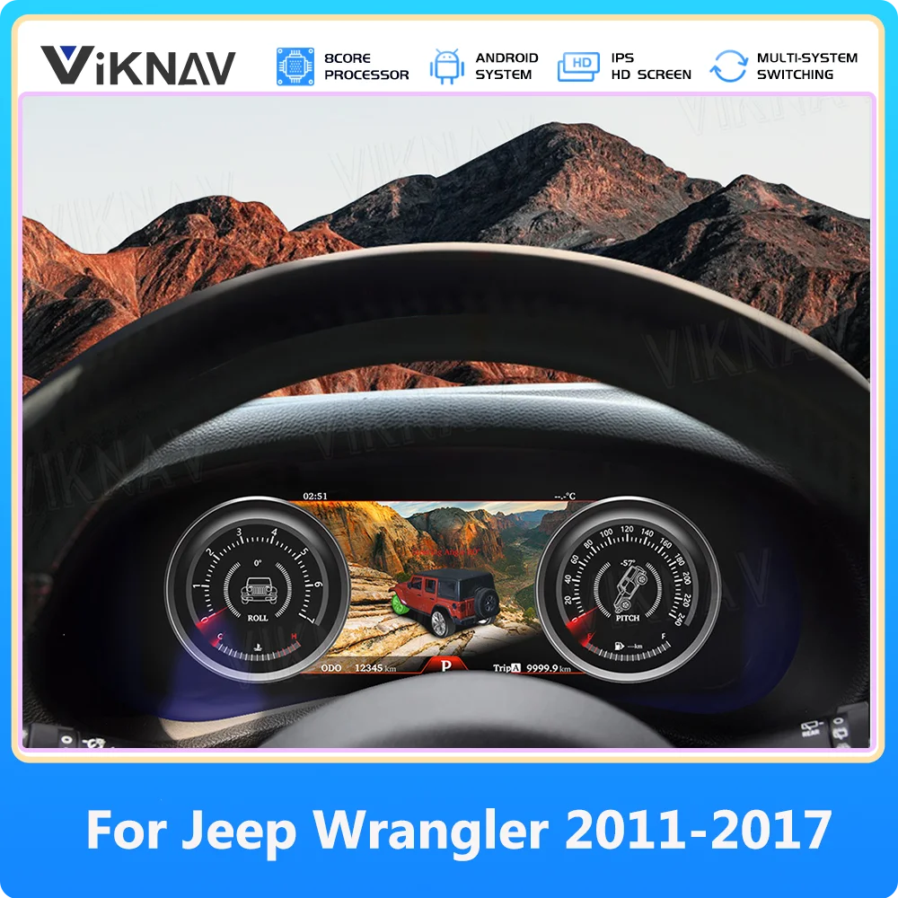 

Автомобильный проигрыватель, инструмент для Jeep Wrangler/Sahara 2011-2017 IPS, Мультимедийная панель, ЖК сенсорный экран, дисплей