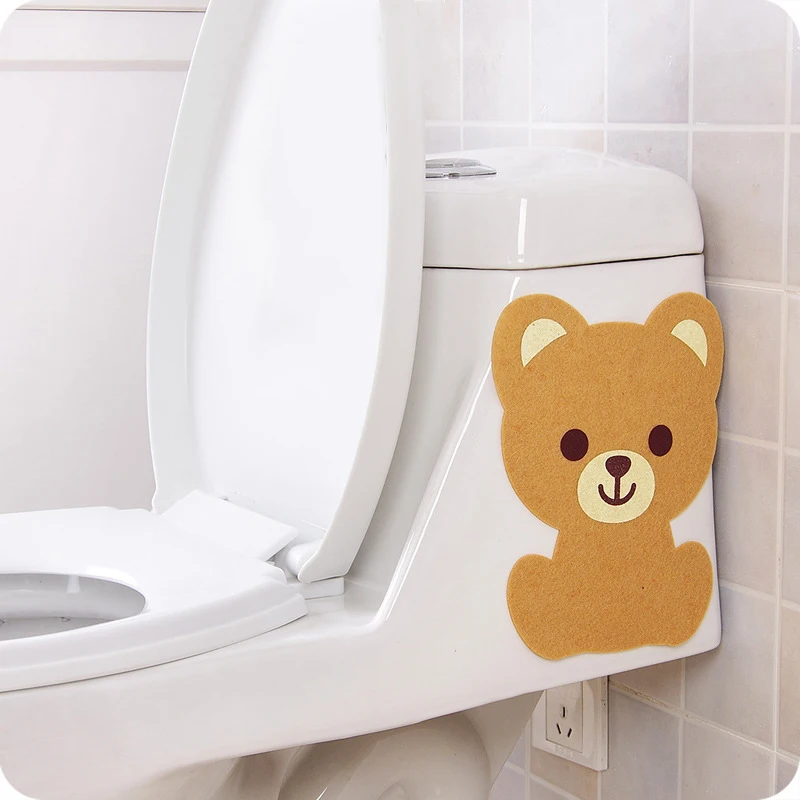 10 PCS Dessin animé Animal Salle de bain Stickers désodorisant de toilette  feutre épaissis (grenouille)