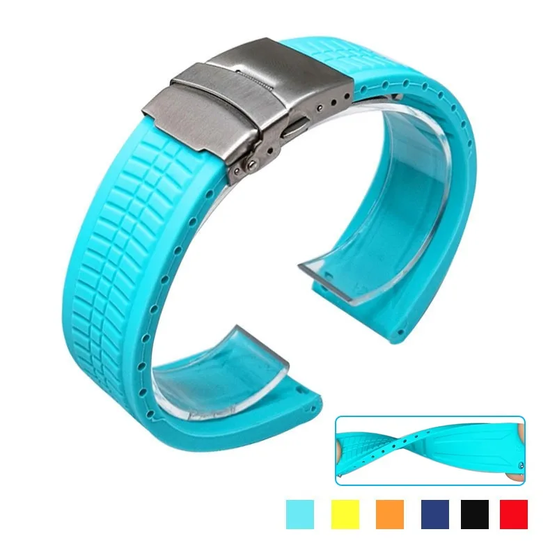 Silicone Sport Watch Strap - Soft Rubber Wristband