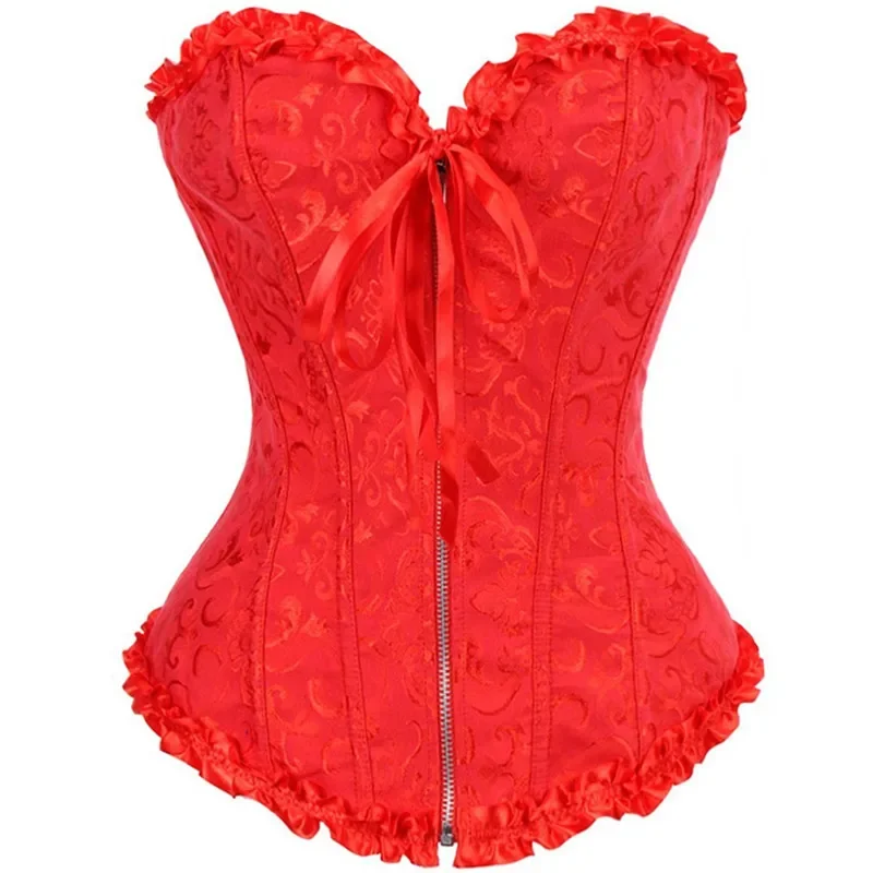 

Sexy Women Corsets and Bustiers Lingerie Overbust Zipper Front Gothic Corset Top Plus Size Korsett Vintage Exotic Clothing