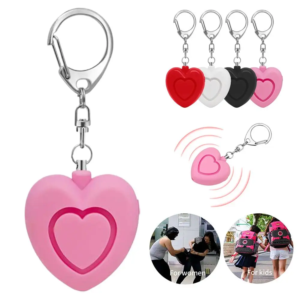 Heart-Shaped Personal Safety Alarm Keychain with High Decibel Emergency Alert