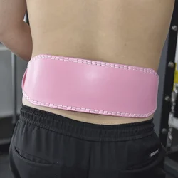 Premium Leather Weightlifting & Powerlifting Gym Belt for Fitness & Bodybuilding Workouts (Pink)