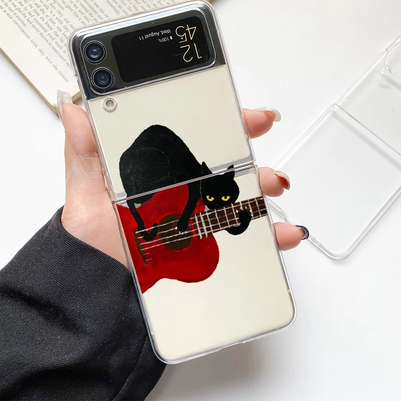 Lovely Cat Design Fashion Phone Case - Hard Clear PC Folding Cover Gift