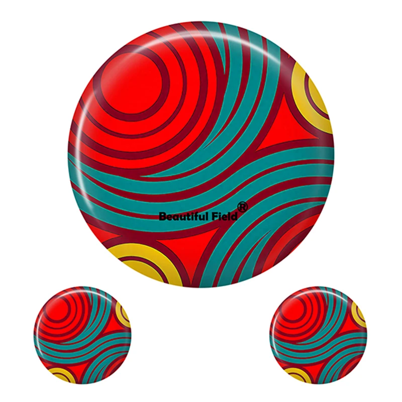 Colorful Geometric Pattern Glass Cabochons for Jewelry Making (8-40mm)