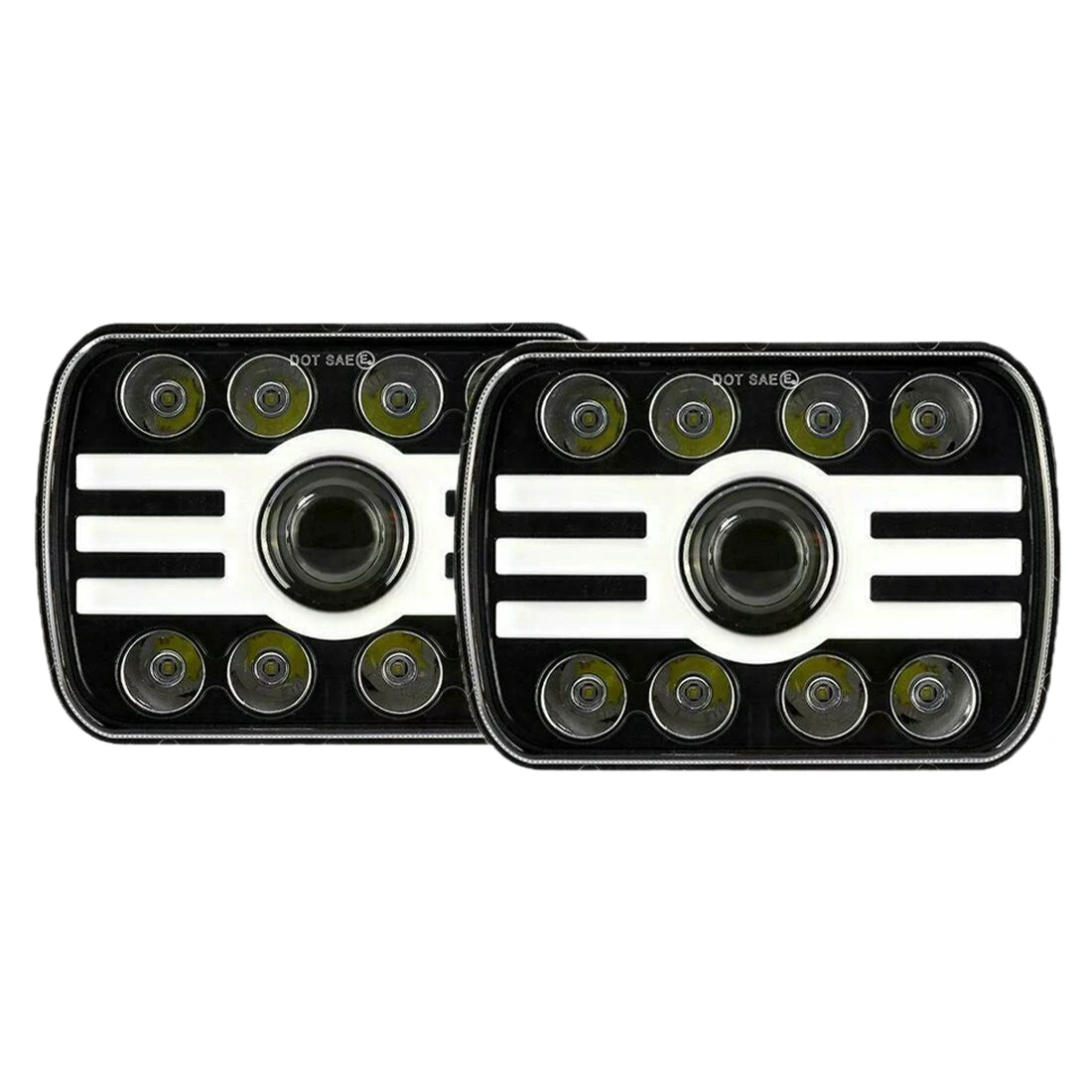 

1Pair 240W 5X7inch 7X6inch LED Headlight Hi-Lo Beam Halo DRL for Jeep Cherokee XJ YJ