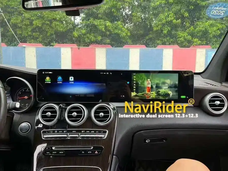 For Benz C GLC 2016-2022 Dual Touch Screen Stereo GPS Navigation Car Radio Carpl
