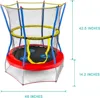Mini Trampoline with Enclosure Net for Toddlers 3-7, 360° Padded Handlebar, Zoo Animal Theme