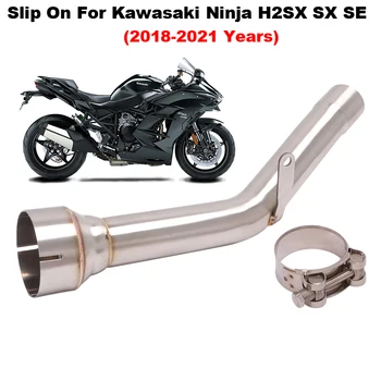 Slip On Motorcycle Exhaust Escape Moto Middle Link Pipe Connect Original Muffler For Kawasaki H2SX Ninja H2SX SE SE 2018 - 2021