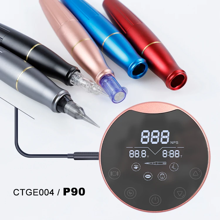 

Microblading Digital P90 BMX Tattoo Machine Kit Power Supply Permanent Rotary Tattoo Makeup Pen Set
