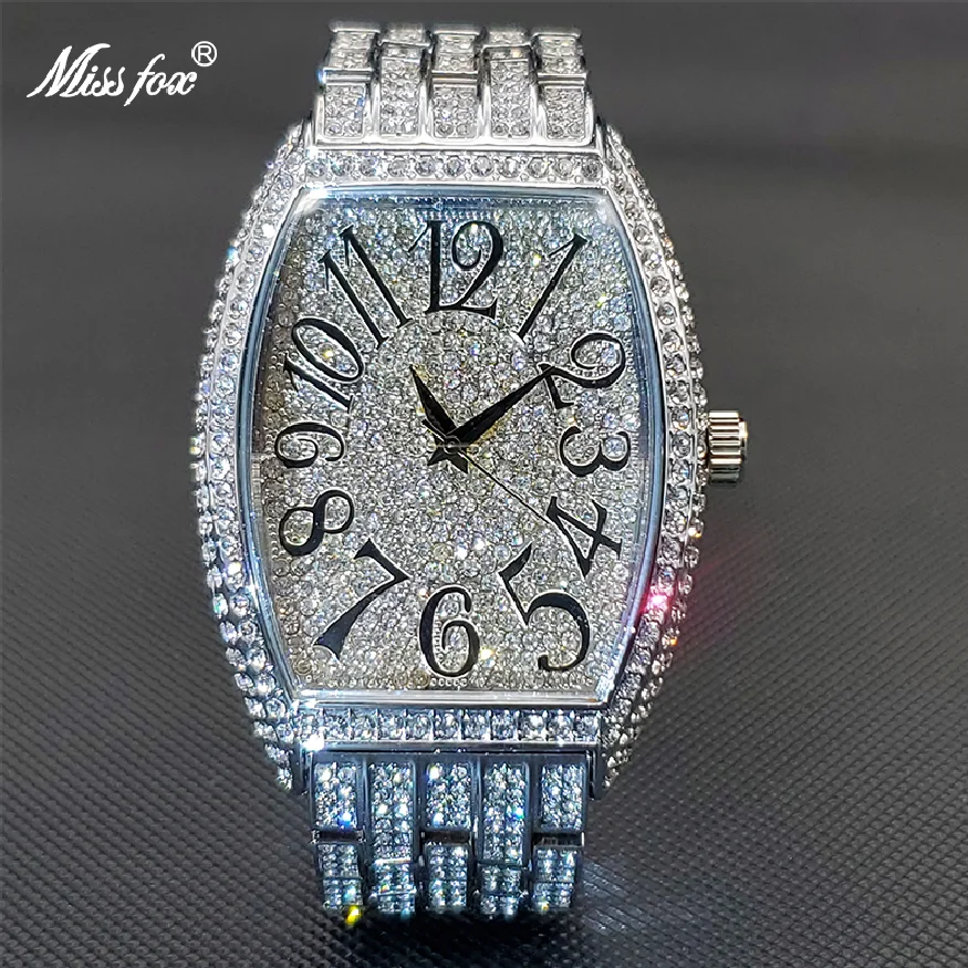 

Reloj Hip Hop Con Diamantes New Popular Brands 18K Gold Geneva Moissanite Watch Relogio Masculino Prova Dagua Original