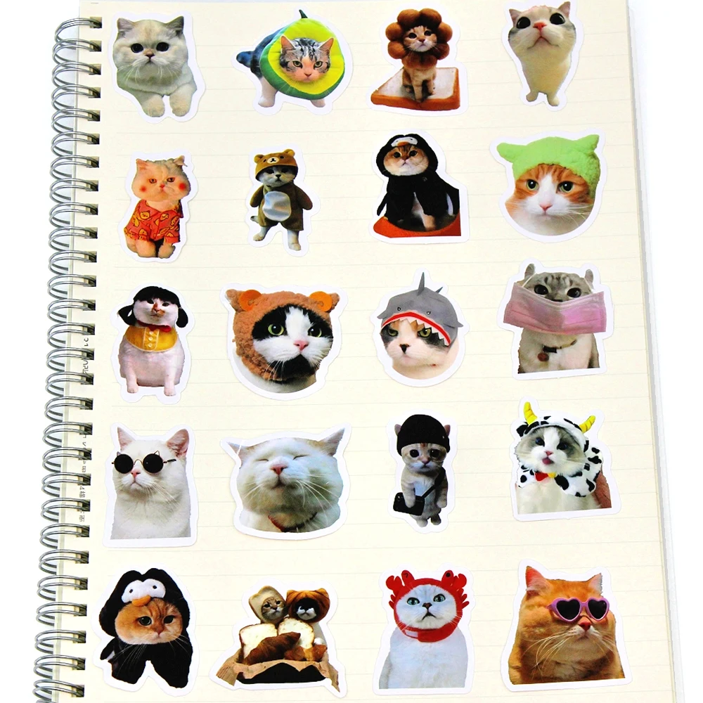 10/50/100pcs Funny Cute Fashion Cat Animals Stickers Kawaii Decals Scrapbooking Notebook Luggage Laptops Skateboard Sticker Toy