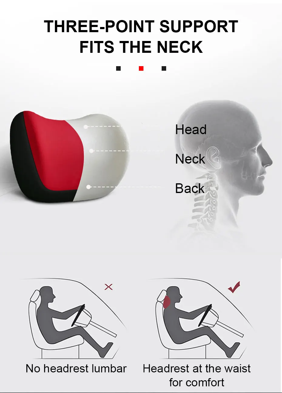 Car Headrest Pillow | Lumbar Support - buyfoor