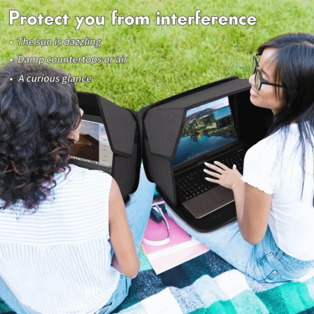 New Foldable Laptop Sun Shade Portable 12-16inch Privacy Screen Hood Multi-functional Laptop Sunshade Bag Outdoor