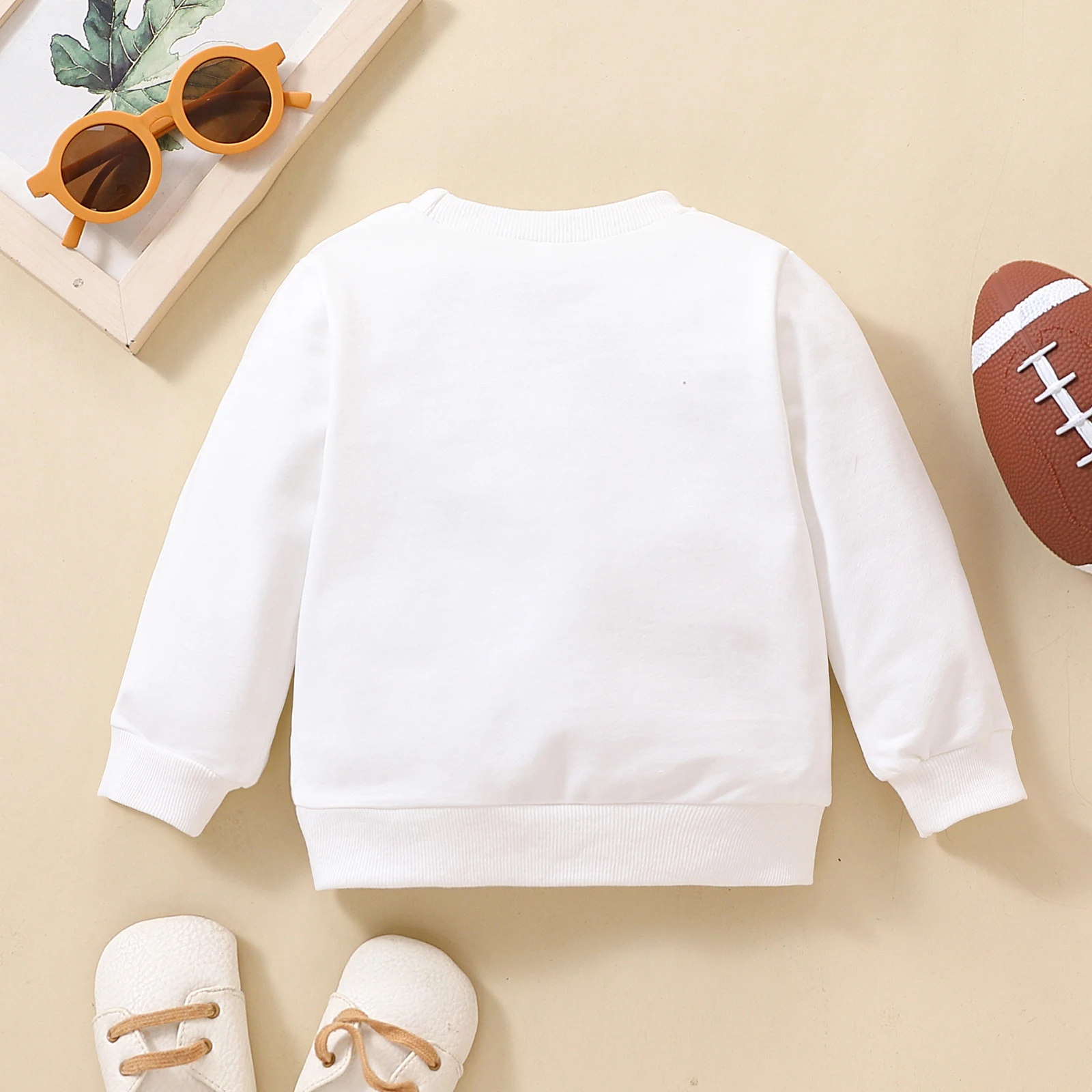 Autumn & Winter Baby Boy Children Clothes Letter &lsquo;Game Day&rsquo; Printed Rugby Long Sleeved T-Shirt