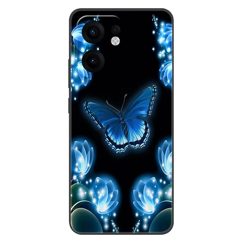 For OPPO Reno13 F Case 13F Flowers Silicone Soft TPU Back Cover For OPPO Reno 13F 5G Case CPH2699 Coque Shockproof Fundas 6