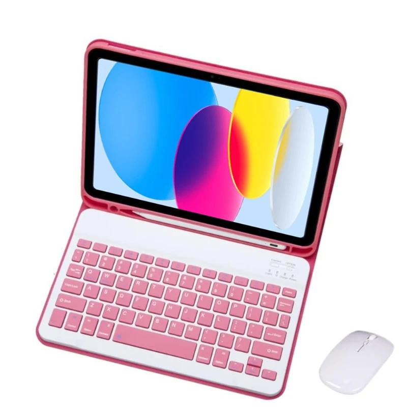 Sleek Tablet Keyboard Case with Pencil Holder - Rechargeable Stand Cover