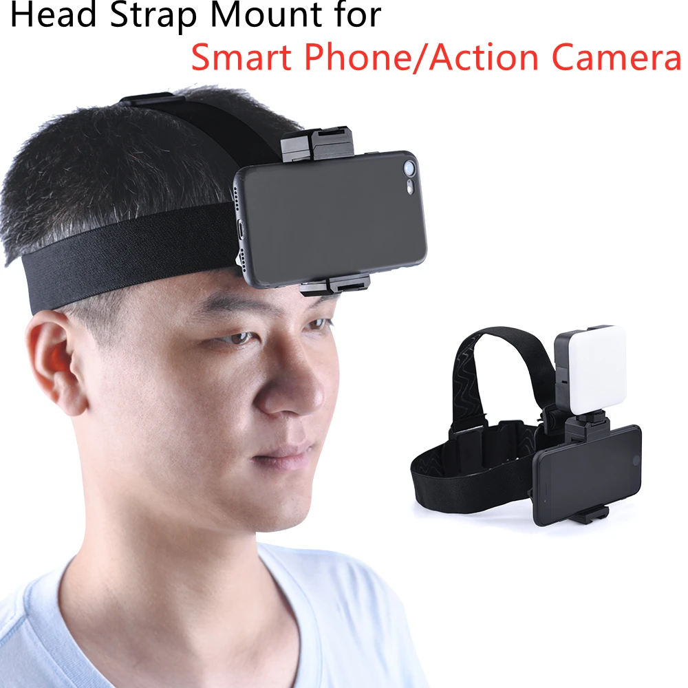 

Universal Phone Holder Head Strap Mount with Mobile Phone Clip Bracket for iphone Huawei Xiaomi Samsung or Action Camera