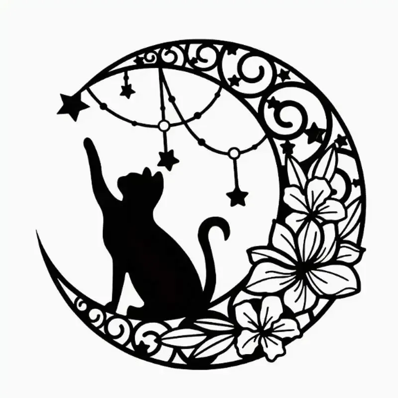 Moon Black Cat Metal Wall Art 6 | Moon Black Cat Metal Wall Art 5