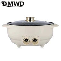 DMWD 6L Household Multifunction Cooker Electric Hot Pot Soup Cooking Pot Twin Divided Mini Skillet Non-stick Boiling Stewing Pot 2