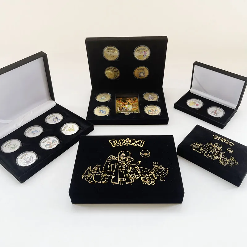 

2022 Charming Pokemon Commemorative Coin Kawaii Pikachu Patterns Gold Plated Color 46 Patterns Collection Anime Perfect Gifts