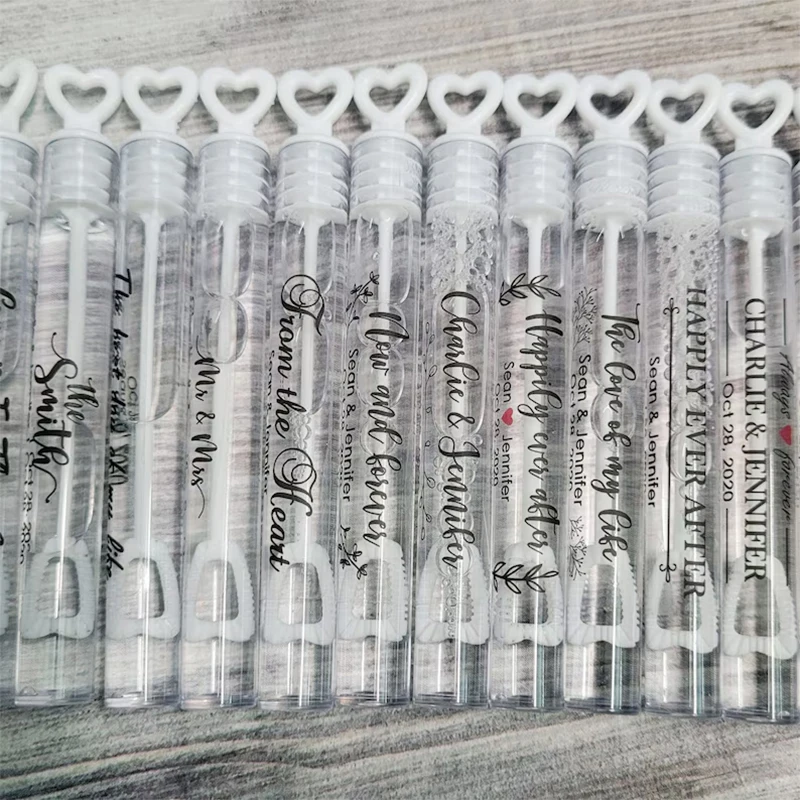 Personalisiertes Hochzeits-Blasenröhren-Etiketten-Set, individuelles Mini-Blasenröhrchen, Partygeschenke, Geschenk, BUBBLE FLUID, NICHT ENTHALTEN – Detail 4