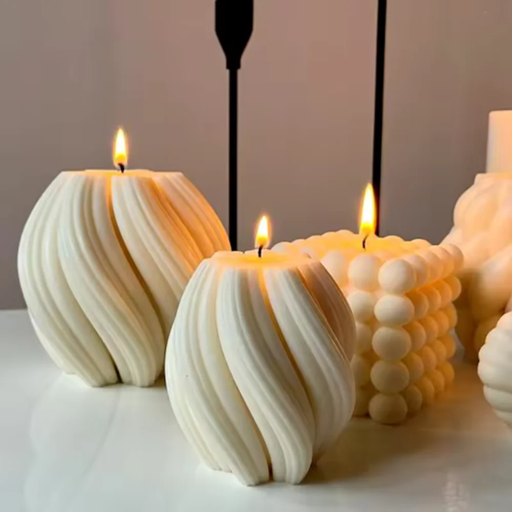 Candle Mold 1pc 3D Geometric Pillar Candle Mold for DIY Candle Making-Aromatherapy Resin Molds for Home Art Decor