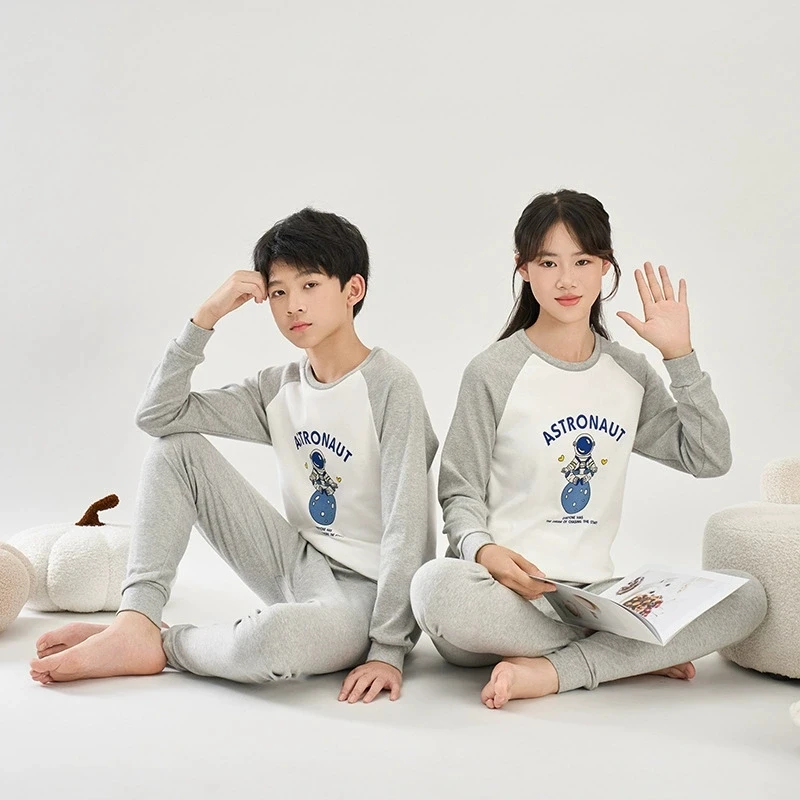 أطقم بيجامات للأولاد والبنات ملابس نوم قطنية شتوية ملابس منزلية للأطفال بيجامات للأطفال ملابس نوم بيجامات للمراهقين لـ 8 10 12 14 16T