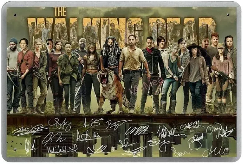 

Vintage The Walking Dead Metal Tin Sign Plaque Wall Decor Art Shabby Chic Gift Suitable Home Decor Posters12x8 Inch