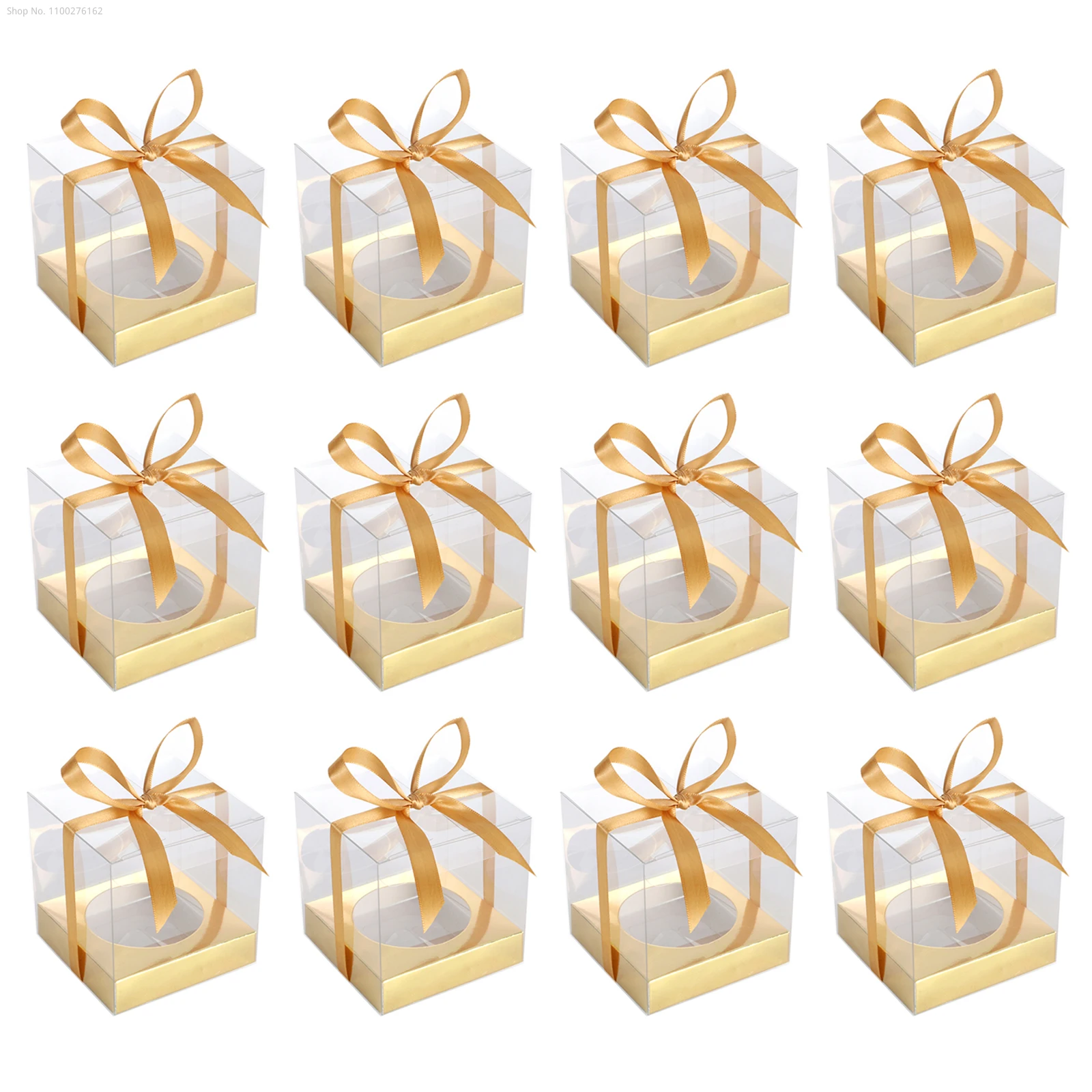 25 Boîtes à Gâteau Transparentes 16x9.5cm - Avec Couvercles Et Autocollants